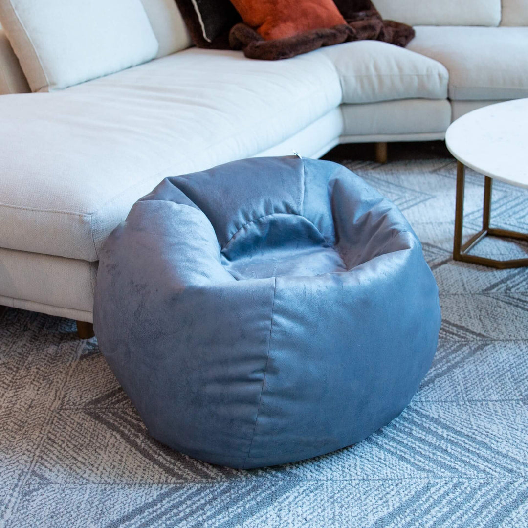 Kids beanbag chair in #color_gray-plush