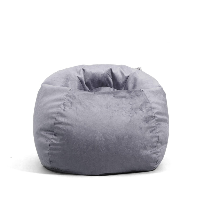 Front beanbag chair view gray #color_gray-plush