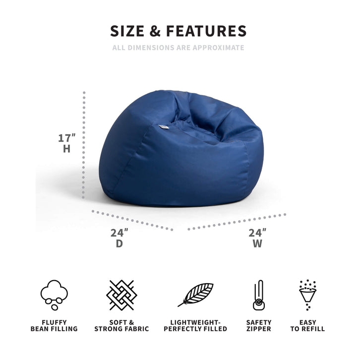 Dimensions blue beanbag chair #color_true-navy-gabardine