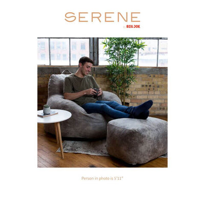 Nestle Faux Suede Foam-Filled Chair man relaxing with coffee 